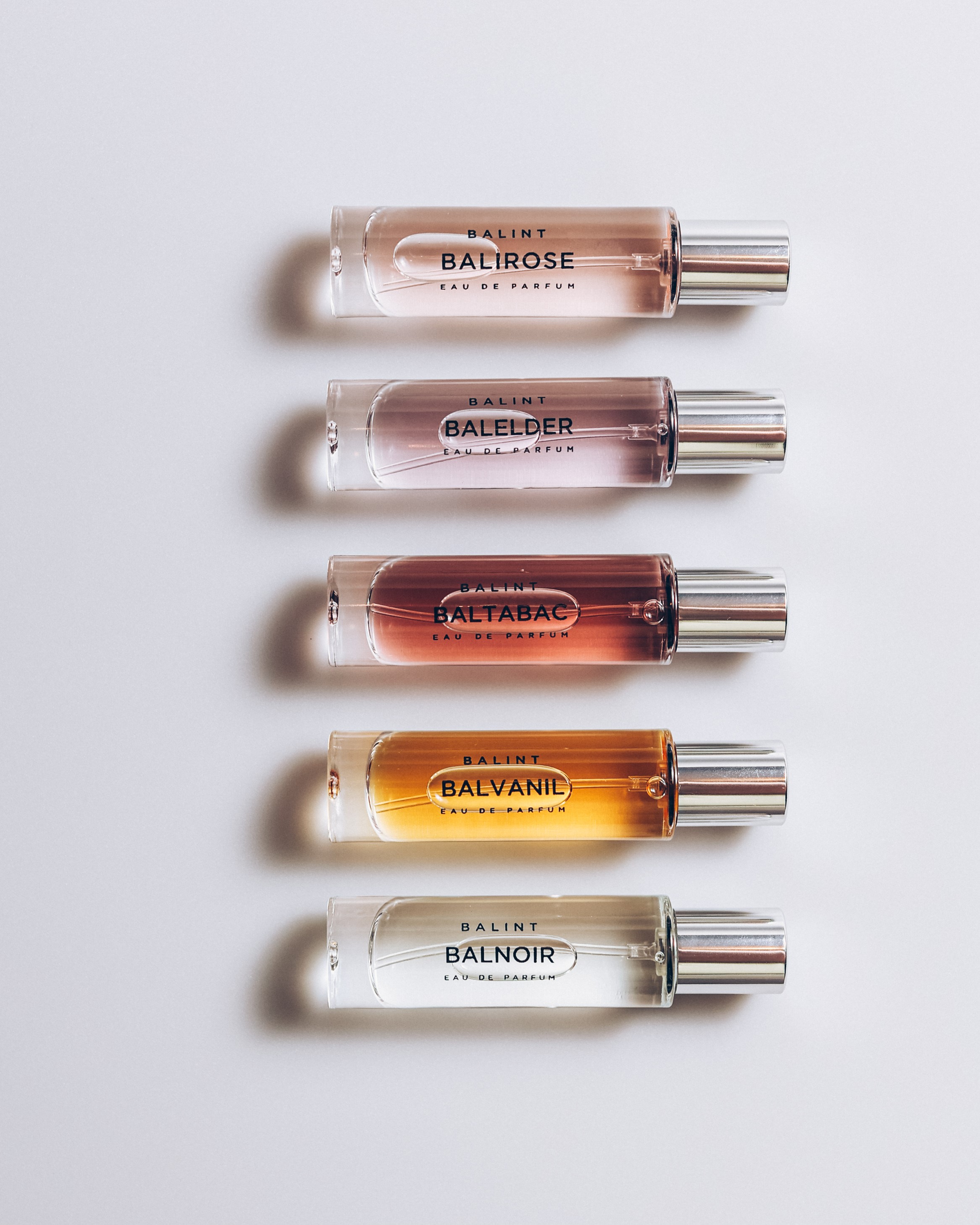 5x15 ml Eau De Parfum: BALIROSE, BALELDER, BALTABAC, BALVANIL, BALNOIR